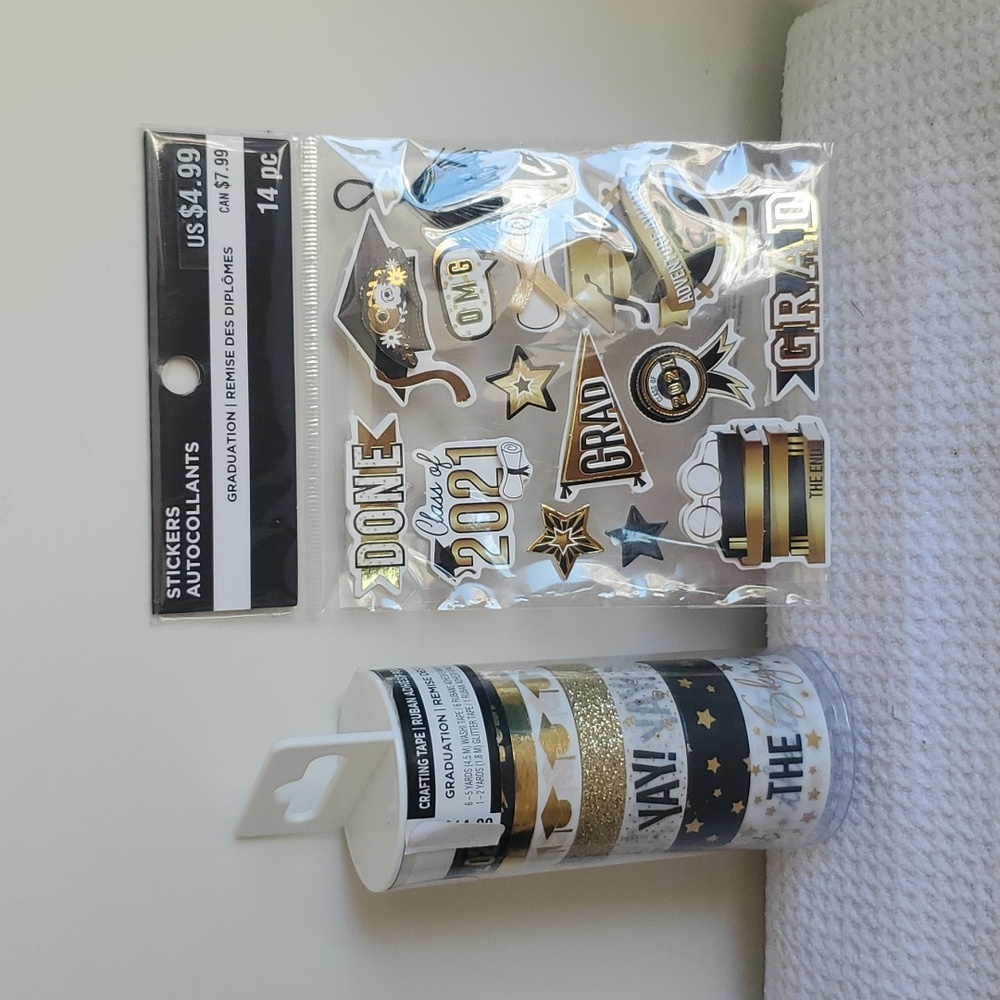 ASSORTED GRADUATION STICKERS & WASHI TAPE